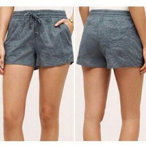 Anthropologie Hei Hei Dobby Beachcomber Shorts Lightweight Embroidered sz‎ Sm